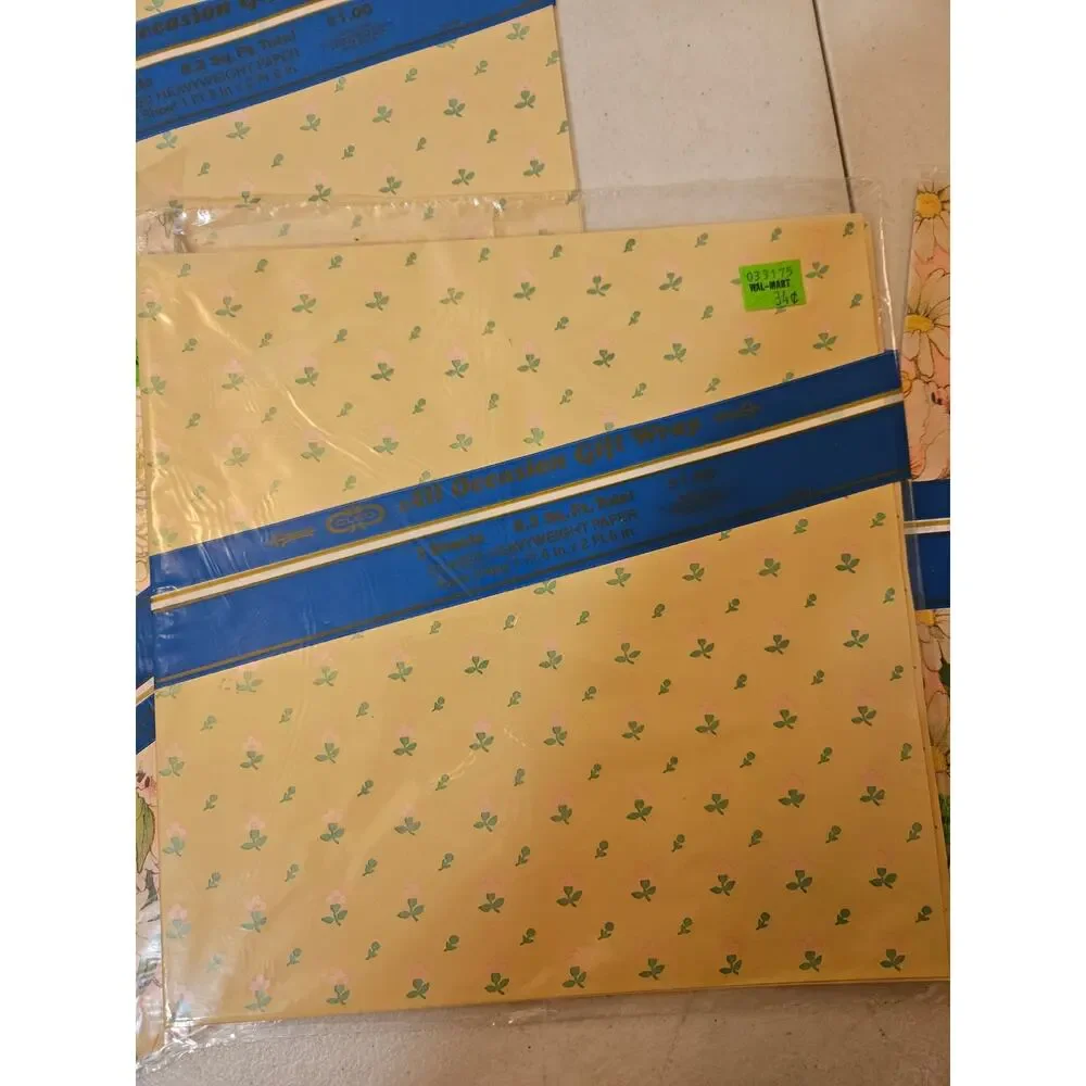 Vintage wrapping paper bundle of 8 packs new old stock cottagecore floral